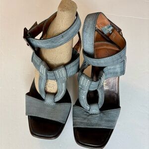 Gray Leather Women's Sandals